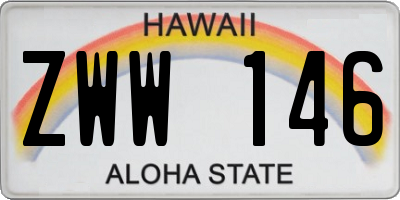 HI license plate ZWW146