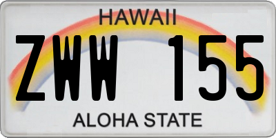 HI license plate ZWW155