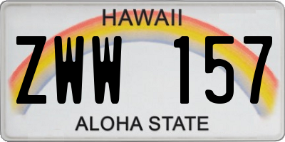 HI license plate ZWW157