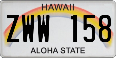 HI license plate ZWW158