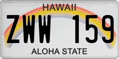 HI license plate ZWW159