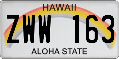 HI license plate ZWW163
