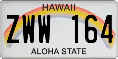 HI license plate ZWW164