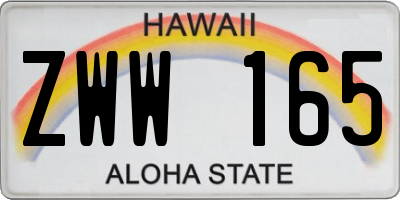 HI license plate ZWW165