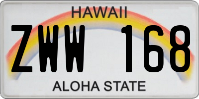 HI license plate ZWW168