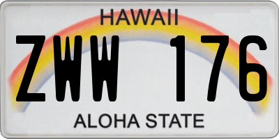 HI license plate ZWW176