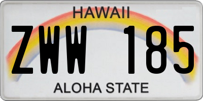 HI license plate ZWW185