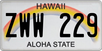HI license plate ZWW229