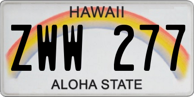 HI license plate ZWW277