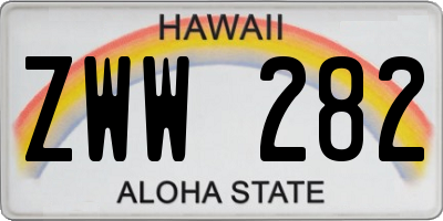 HI license plate ZWW282