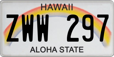 HI license plate ZWW297