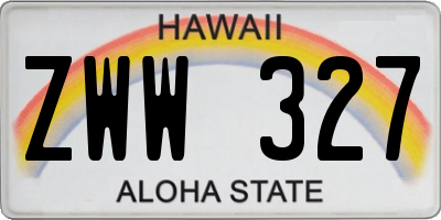 HI license plate ZWW327
