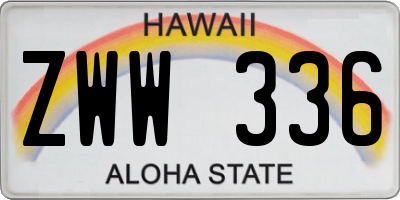 HI license plate ZWW336