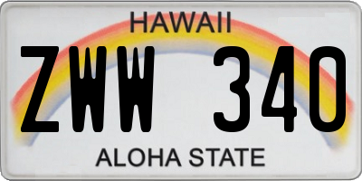 HI license plate ZWW340