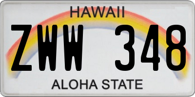 HI license plate ZWW348
