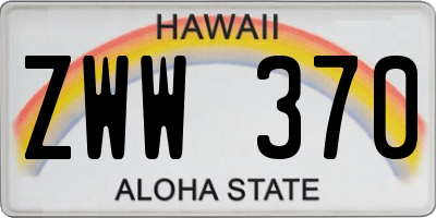 HI license plate ZWW370