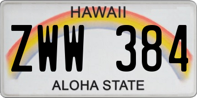 HI license plate ZWW384
