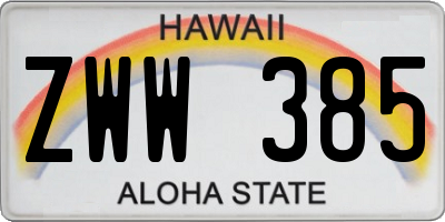 HI license plate ZWW385