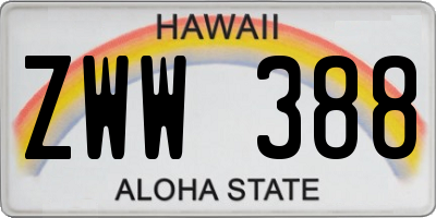 HI license plate ZWW388