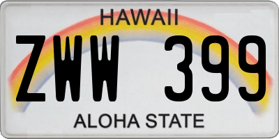 HI license plate ZWW399