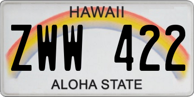 HI license plate ZWW422