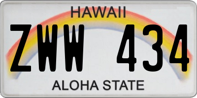 HI license plate ZWW434