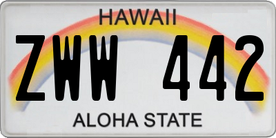 HI license plate ZWW442