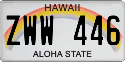 HI license plate ZWW446