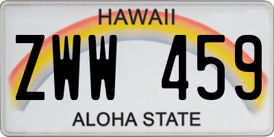HI license plate ZWW459