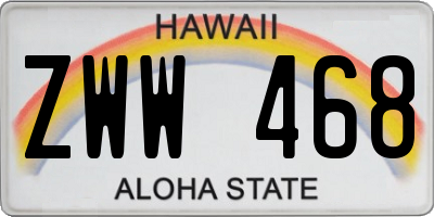 HI license plate ZWW468