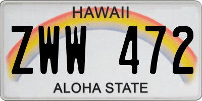 HI license plate ZWW472