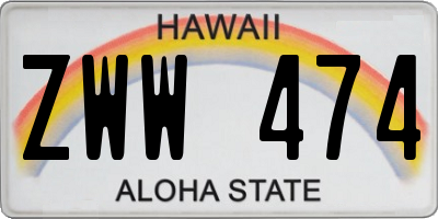 HI license plate ZWW474