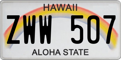 HI license plate ZWW507