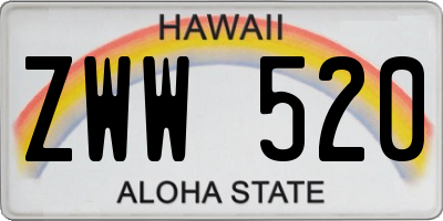 HI license plate ZWW520