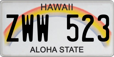 HI license plate ZWW523
