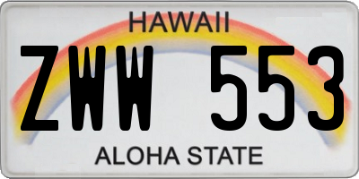 HI license plate ZWW553