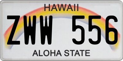 HI license plate ZWW556