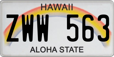 HI license plate ZWW563
