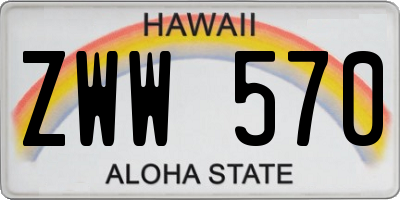 HI license plate ZWW570