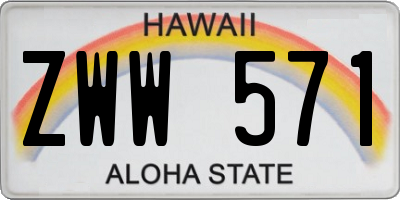 HI license plate ZWW571
