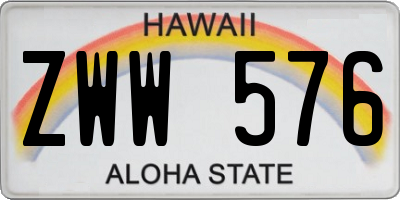 HI license plate ZWW576