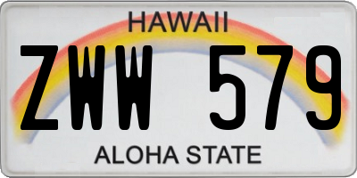 HI license plate ZWW579