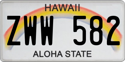 HI license plate ZWW582