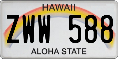 HI license plate ZWW588