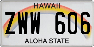 HI license plate ZWW606