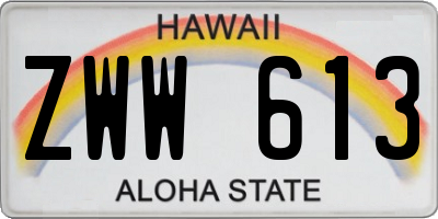 HI license plate ZWW613