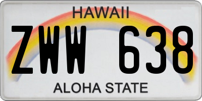HI license plate ZWW638