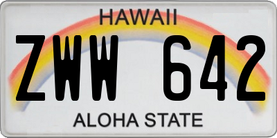 HI license plate ZWW642
