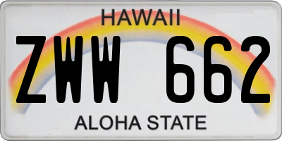 HI license plate ZWW662