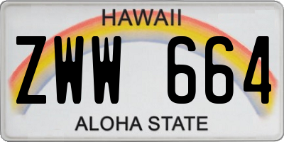 HI license plate ZWW664